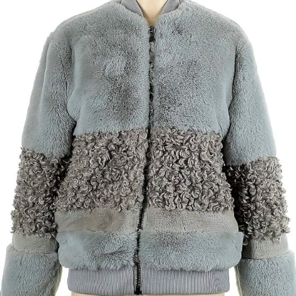 John & Jenn Gray Faux Fur Jacket